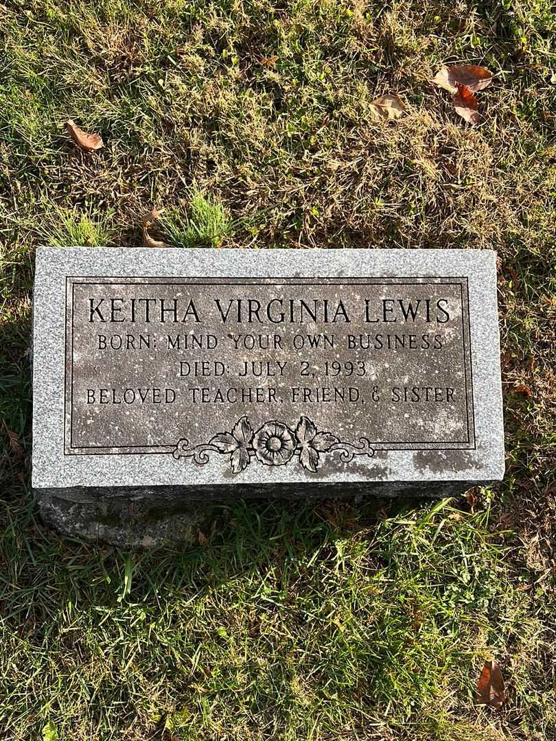 Keitha Virginia Lewis's grave. Photo 3