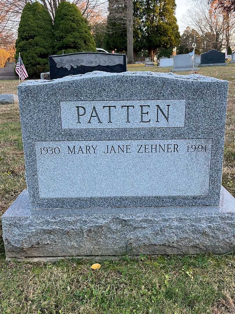 Mary Jane Zehner Patten's grave. Photo 1