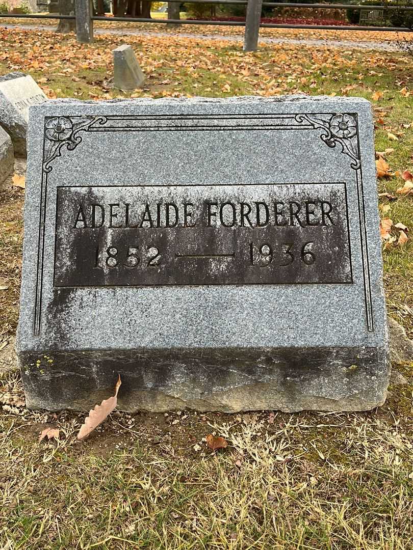 Adelaide Forderer's grave. Photo 3