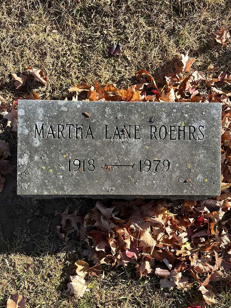 Martha Lane Roehrs's grave. Photo 3