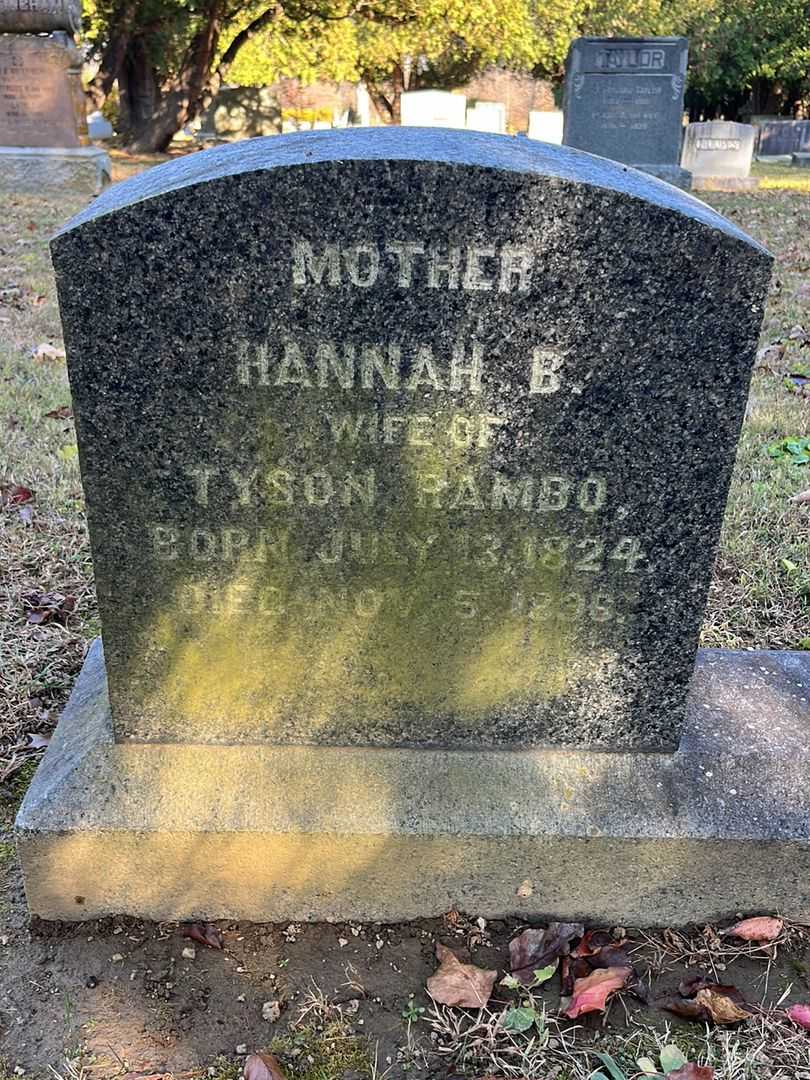 Hannah B. Rambo's grave. Photo 1