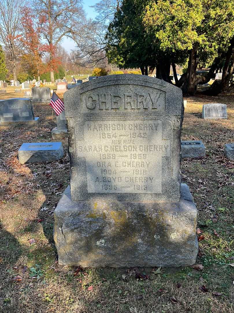 Sarah C. Nelson Cherry's grave. Photo 1