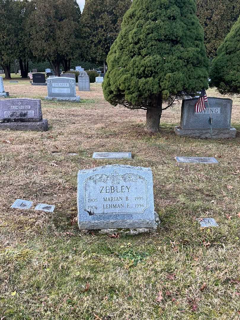 Marian B. Zebley's grave. Photo 2