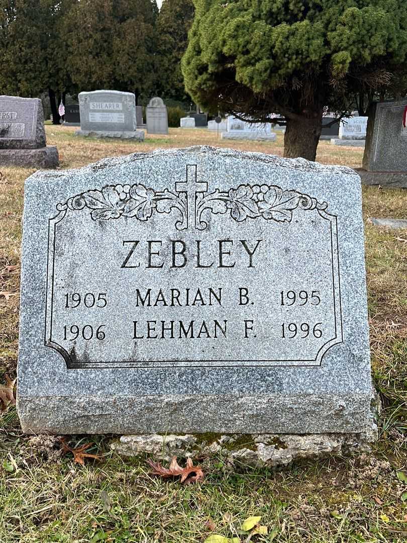 Marian B. Zebley's grave. Photo 1