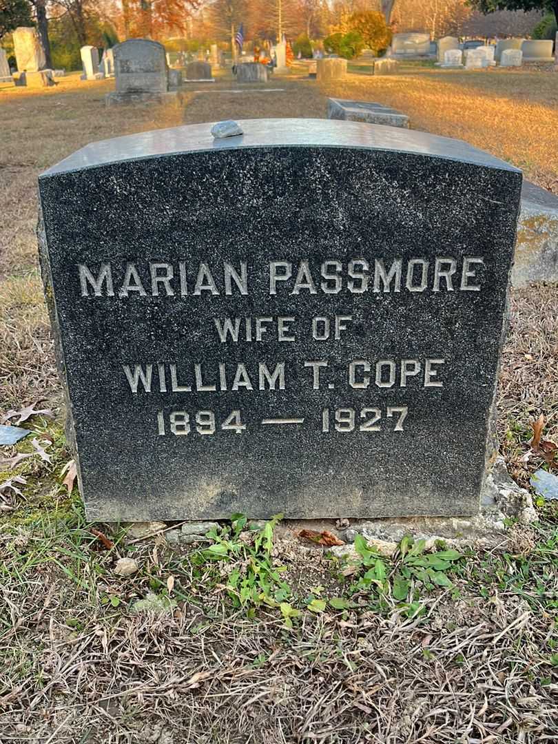 Marian Passmore Cope's grave. Photo 3