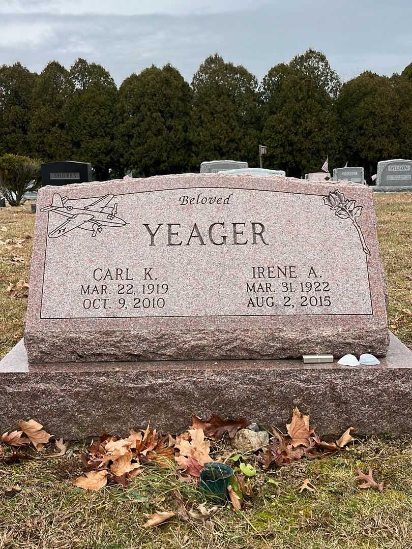 Irene A. Yeager's grave. Photo 1