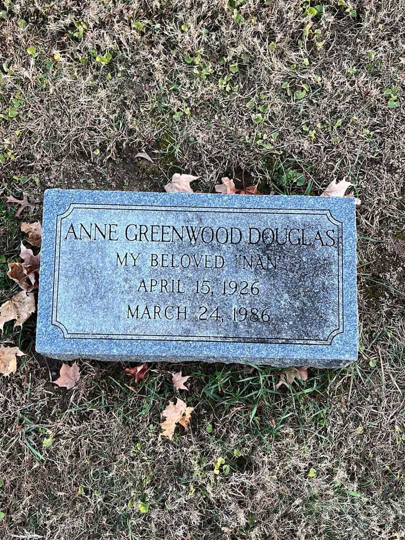 Anne Greenwood Douglas's grave. Photo 3