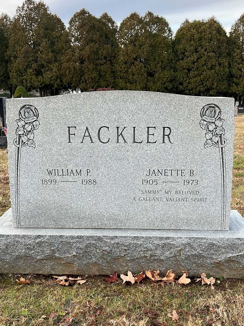 Janette B. Fackler's grave. Photo 1