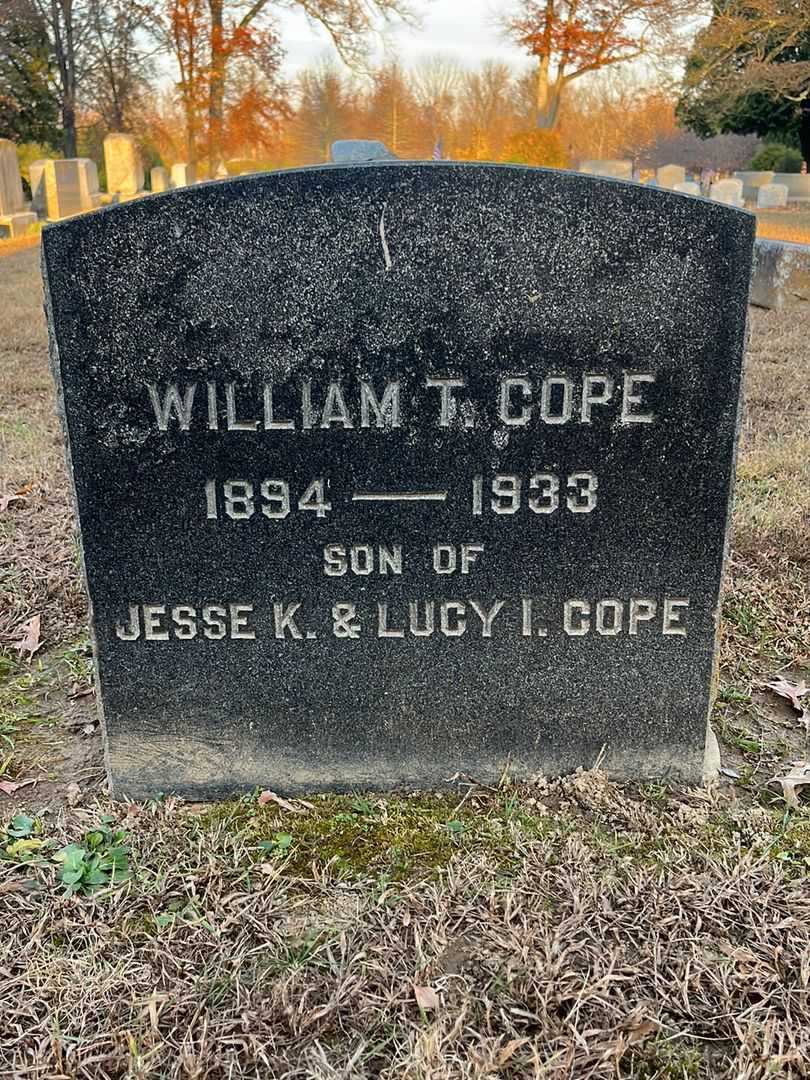 William T. Cope's grave. Photo 3