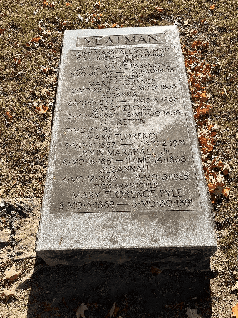 John Marshall Yeatman Junior's grave. Photo 1
