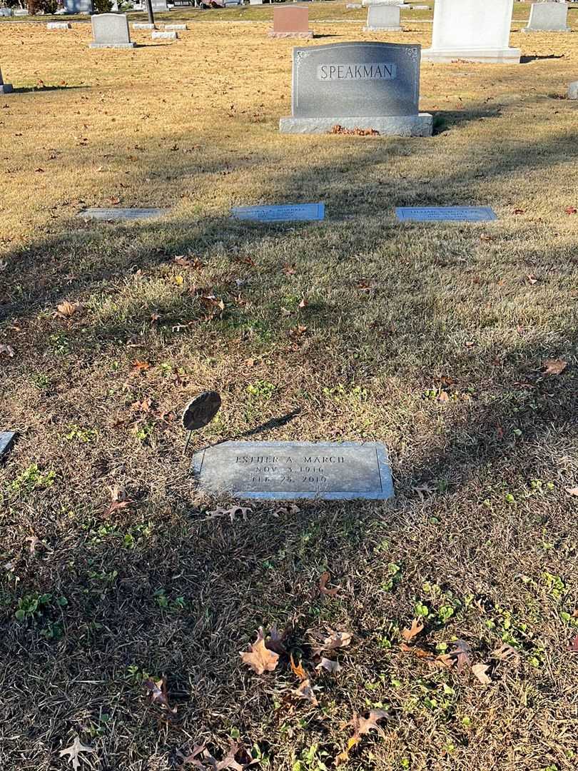 Esther A. March's grave. Photo 2