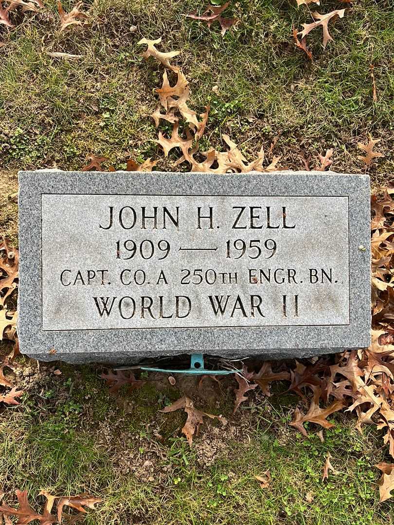 John H. Zell's grave. Photo 1