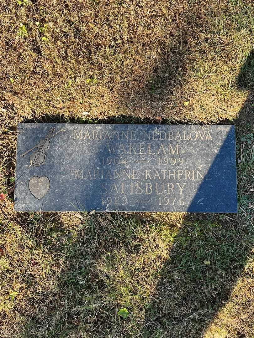 Marianne Nedbalova Wakelam's grave. Photo 1