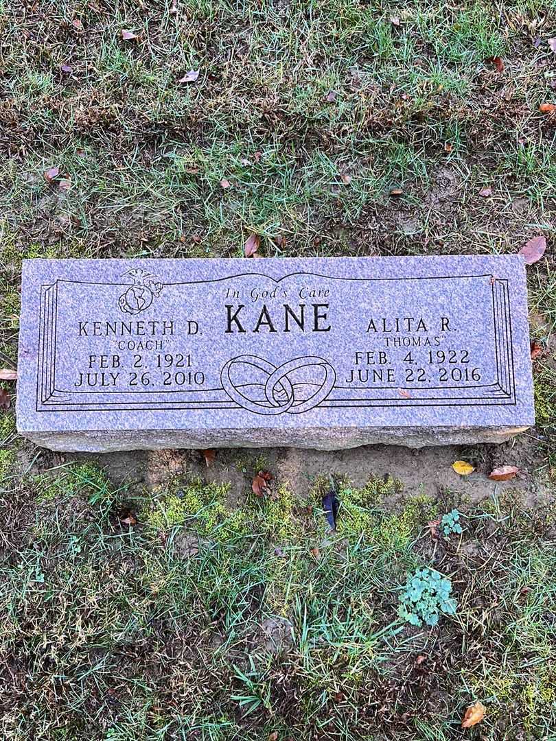 Kenneth D. "Coach" Kane's grave. Photo 1