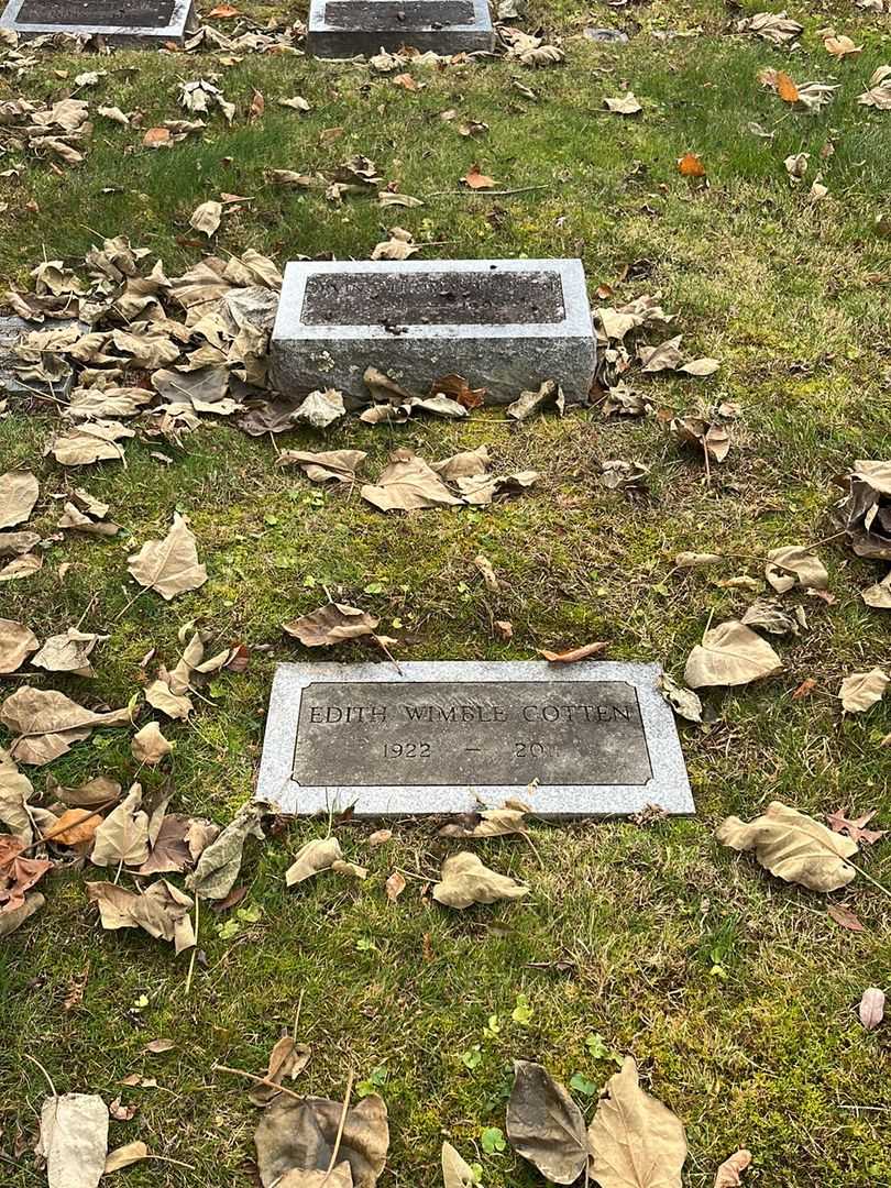 Edith Wimble Cotten's grave. Photo 2