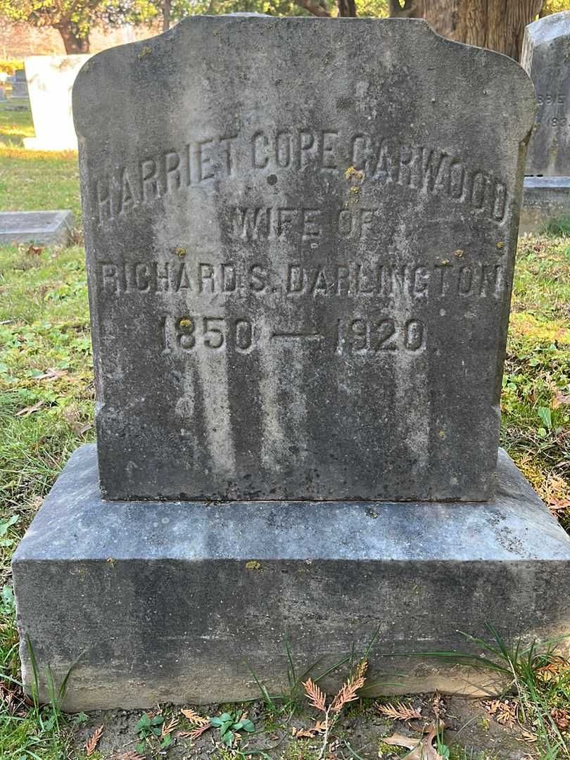 Harriet Cope Garwood Darlington's grave. Photo 3