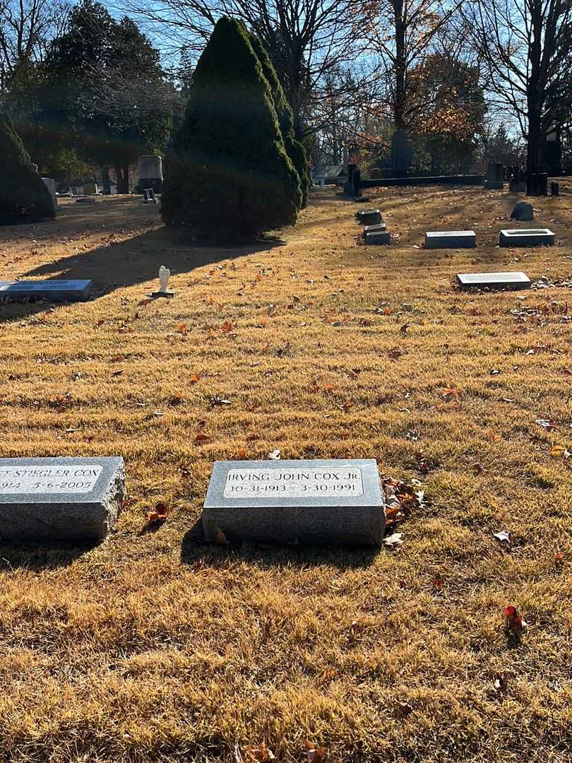 Irving John Cox Junior's grave. Photo 2