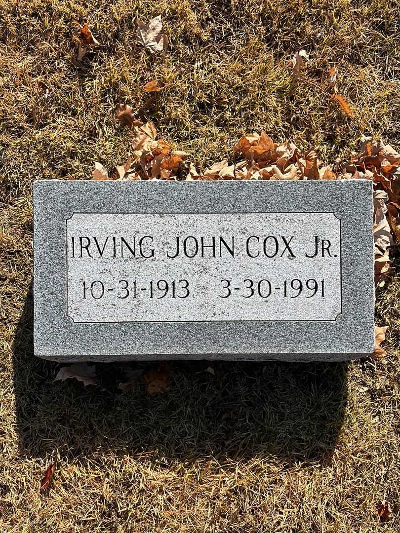 Irving John Cox Junior's grave. Photo 3
