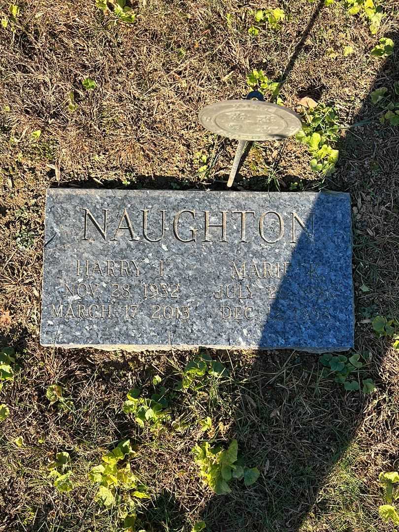 Harry F. Naughton's grave. Photo 1