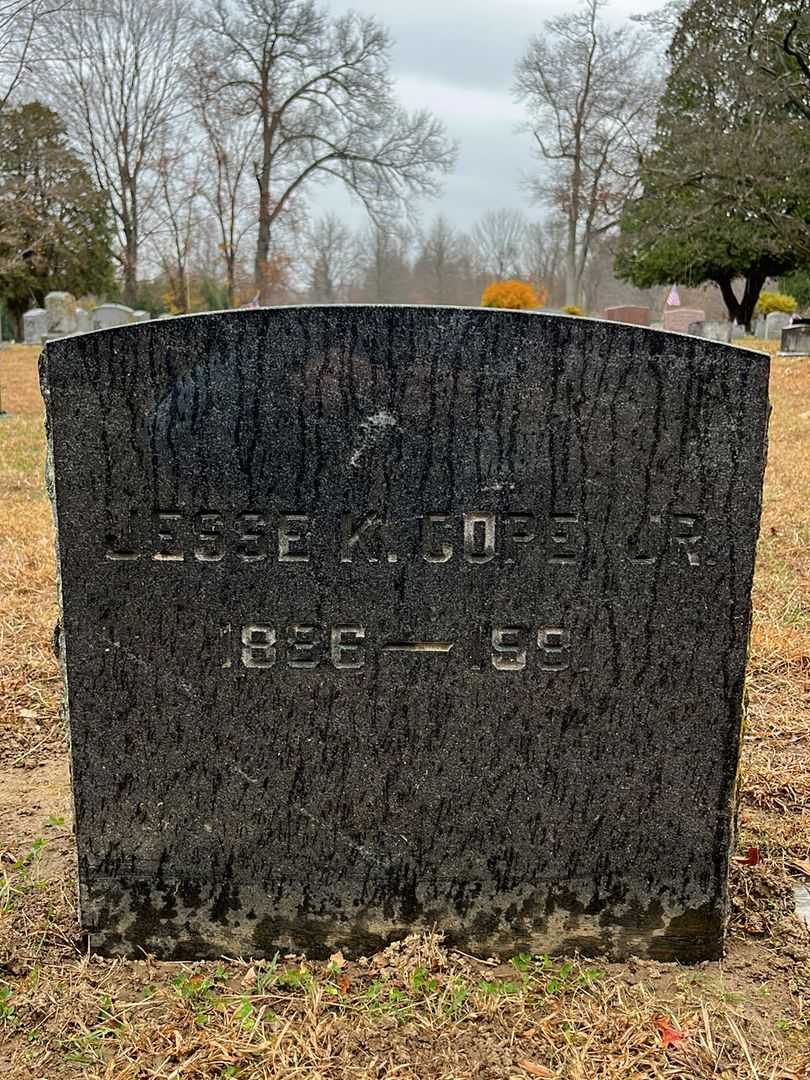 Jesse K. Cope Junior's grave. Photo 3