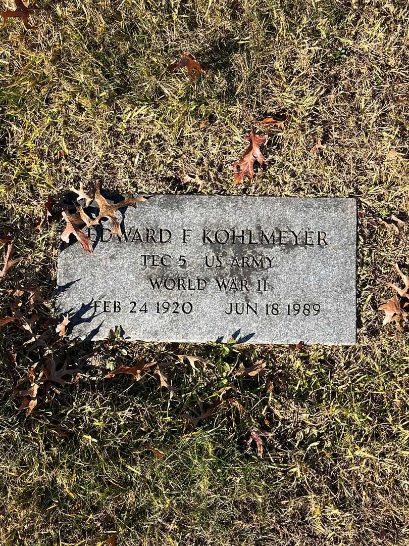 Edward F. Kohlmeyer's grave. Photo 4