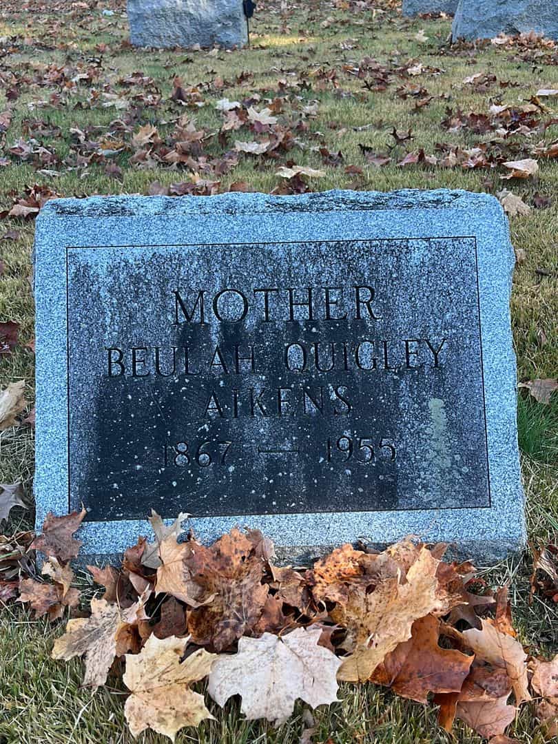 Beulah Quigley Aikens's grave. Photo 3