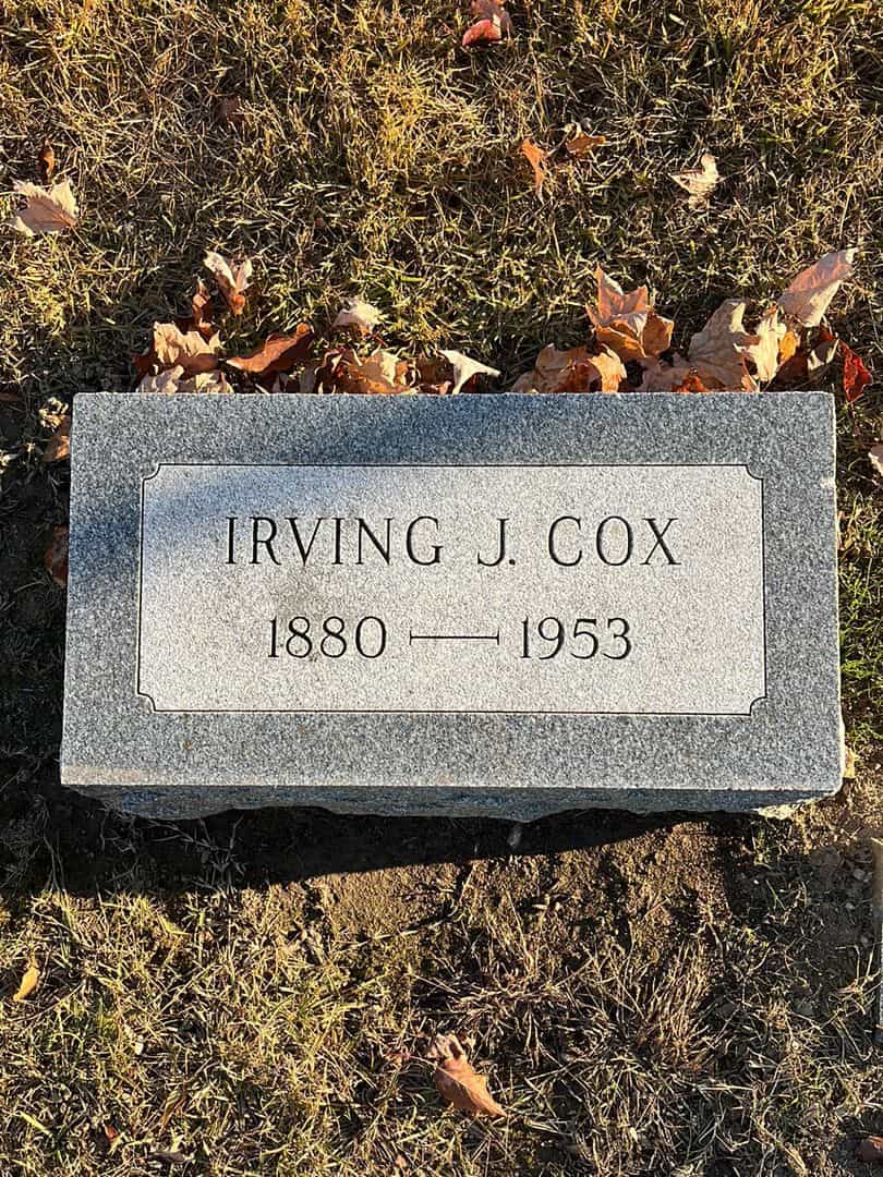 Irving J. Cox Senior's grave. Photo 3