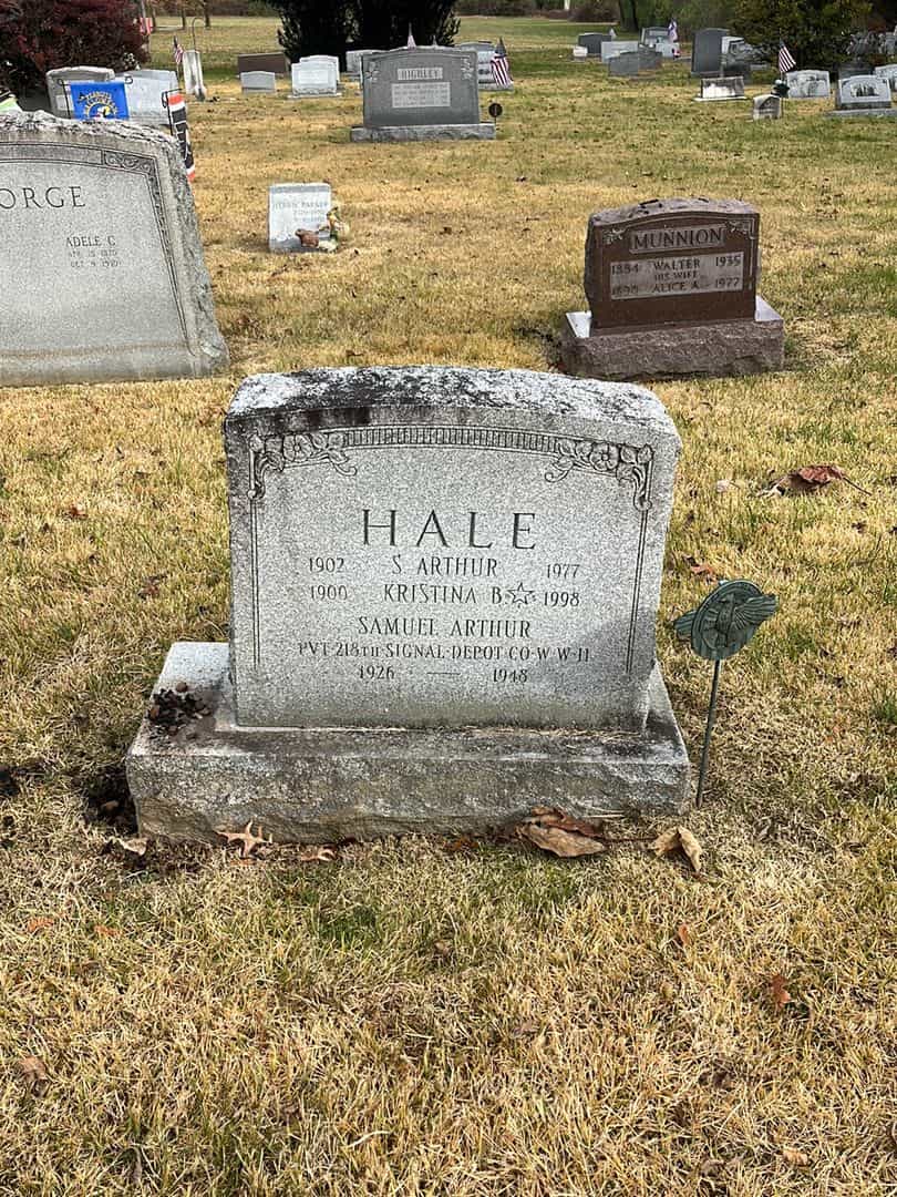 Samuel Arthur Hale's grave. Photo 2