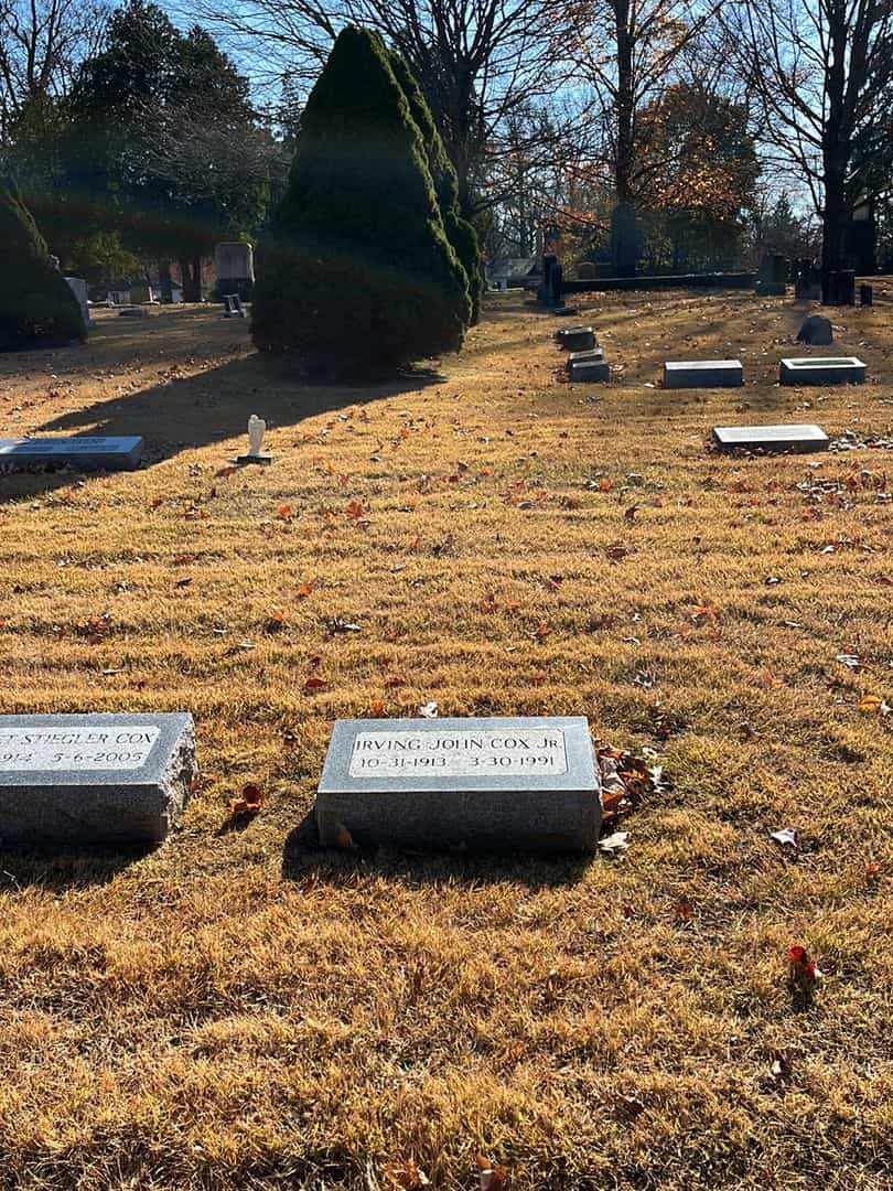 Irving John Cox Junior's grave. Photo 2