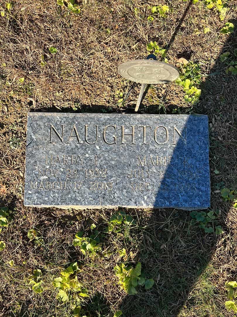 Harry F. Naughton's grave. Photo 1