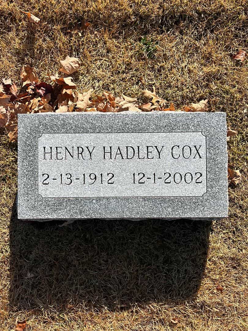 Henry Hadley Cox's grave. Photo 3